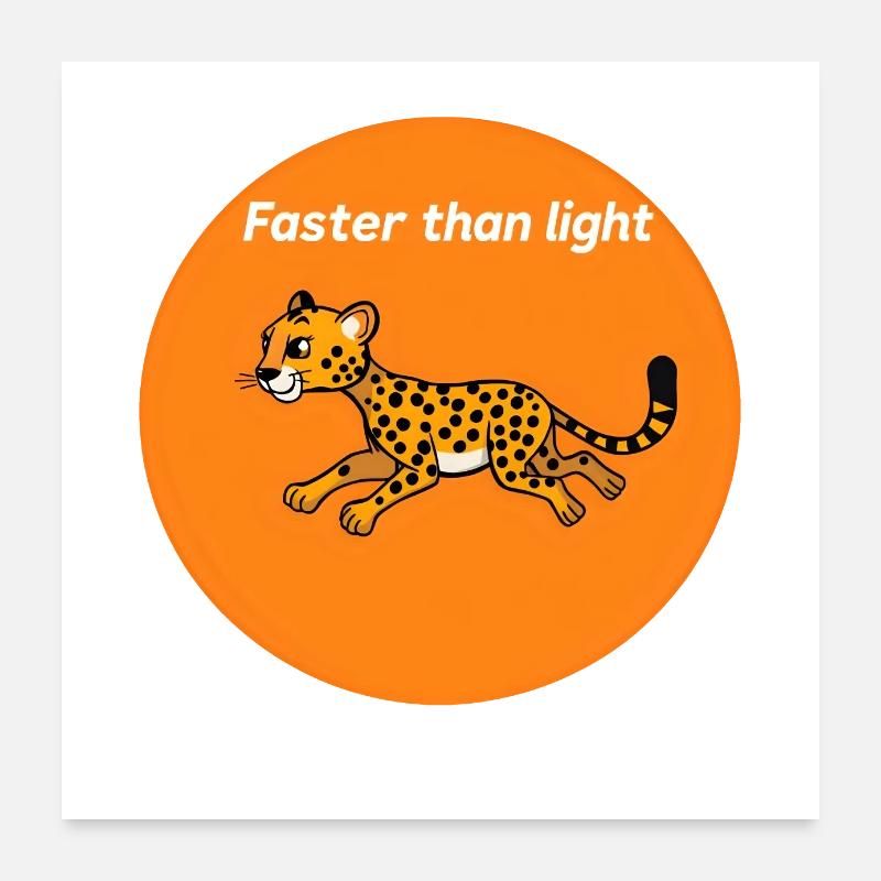 Vibrant Dessin animé guépard Sprint Poster 60 x 60 cm