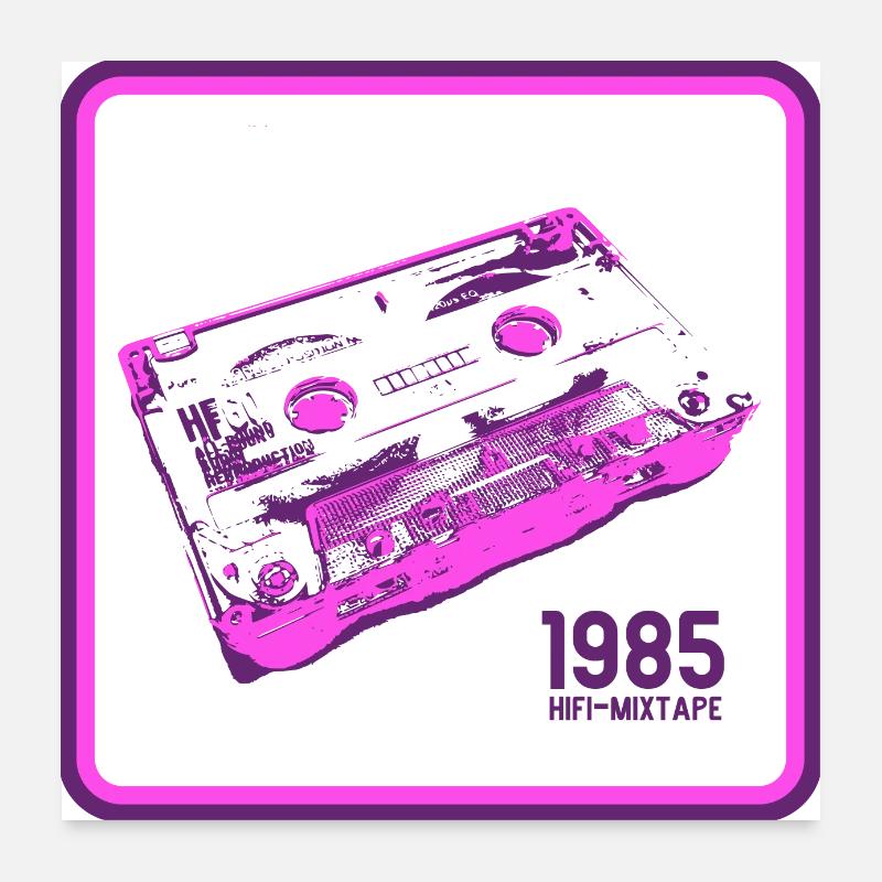 Cassette Rétro Love - Version Rose Poster 60 x 60 cm