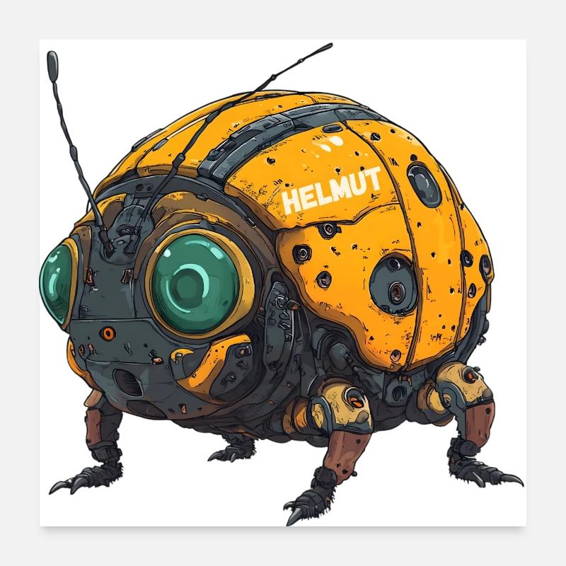 HELMUT der BUG - Poster 60x60 cm - Weiß