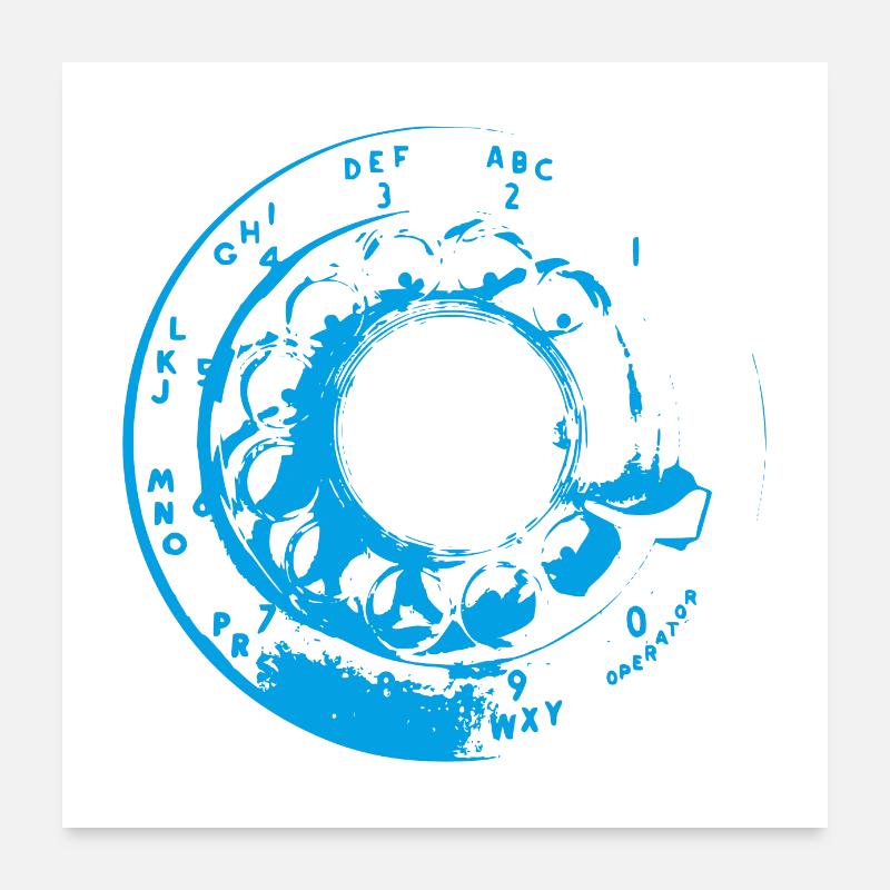 Look rétro - Bleu Poster 60 x 60 cm