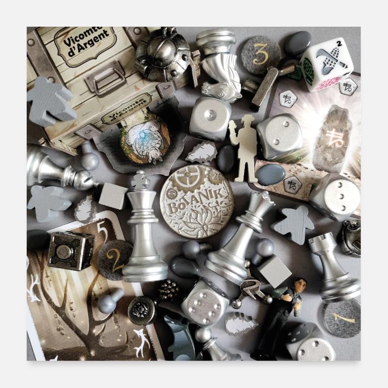 GAMES • GREY Poster 24" x 24" (60x60 cm)