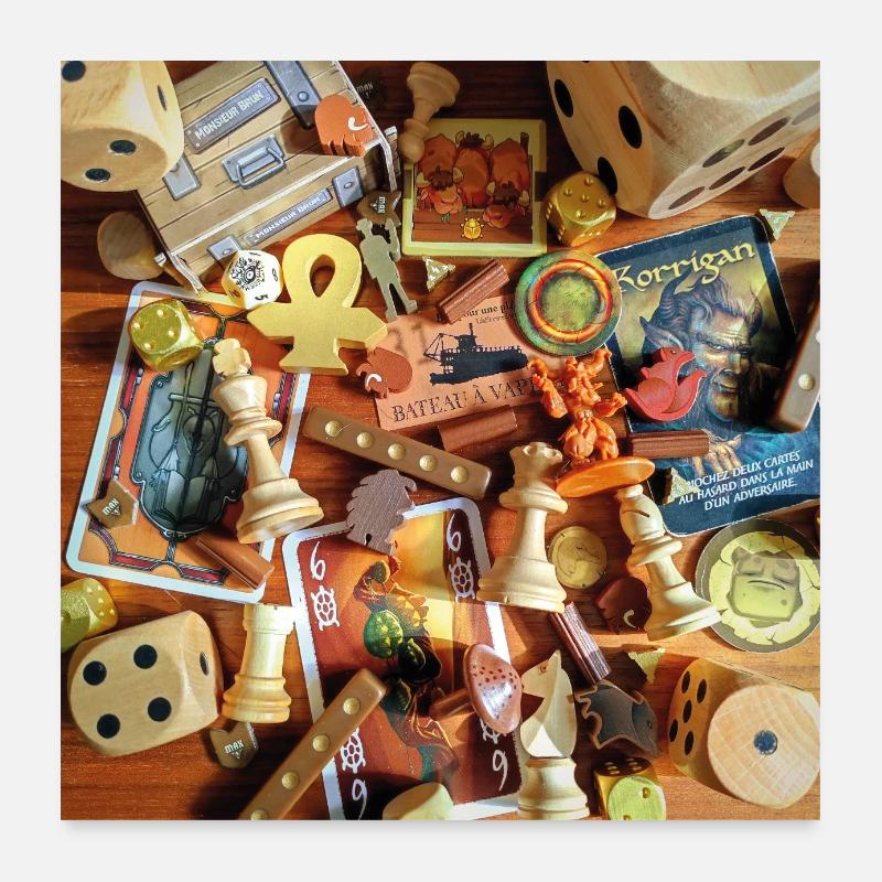 JEUX • MARRON Poster 60 x 60 cm