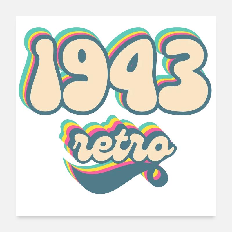 1943 Retro Gift Idea Poster 24" x 24" (60x60 cm)