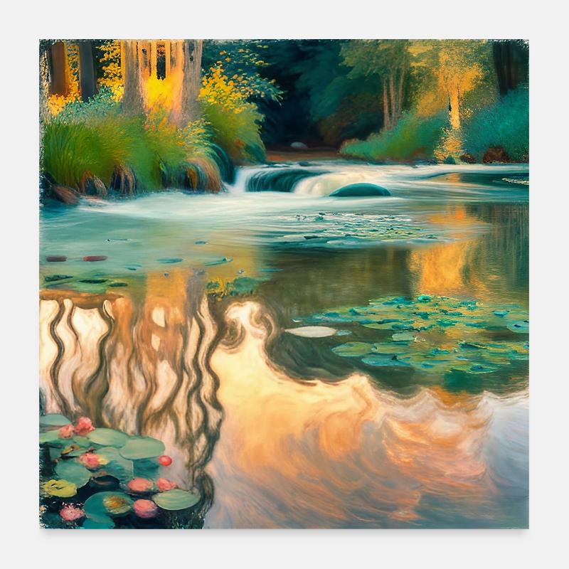 Rivière Impressionisme Poster 60 x 60 cm