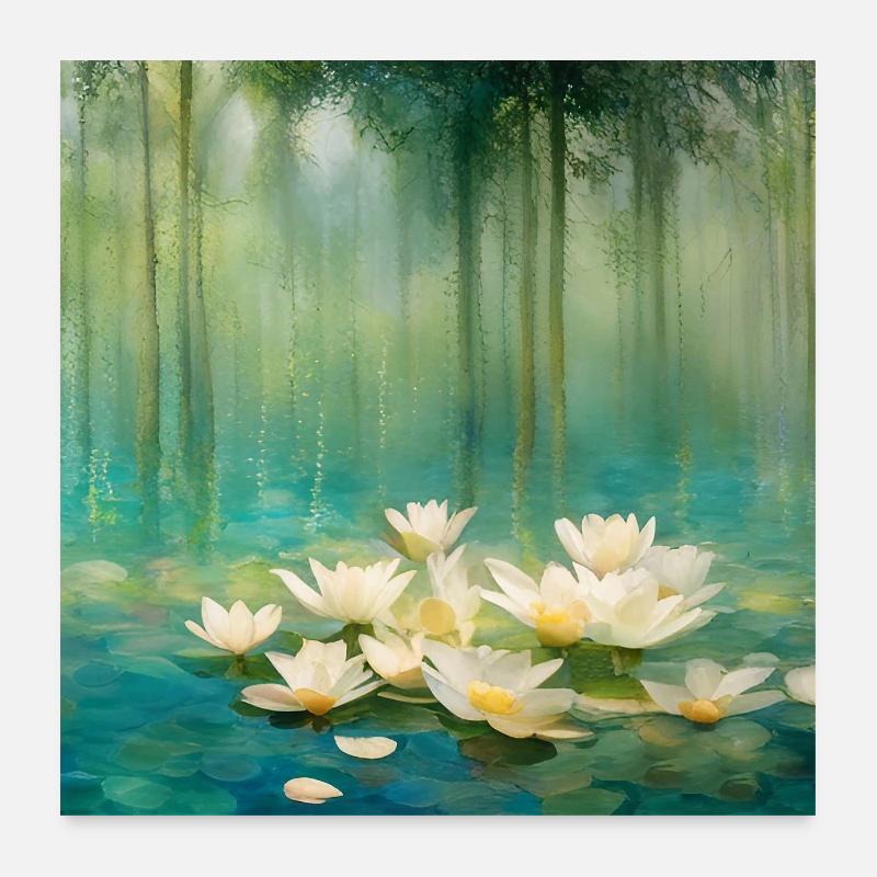 Nénuphars Poster 60 x 60 cm