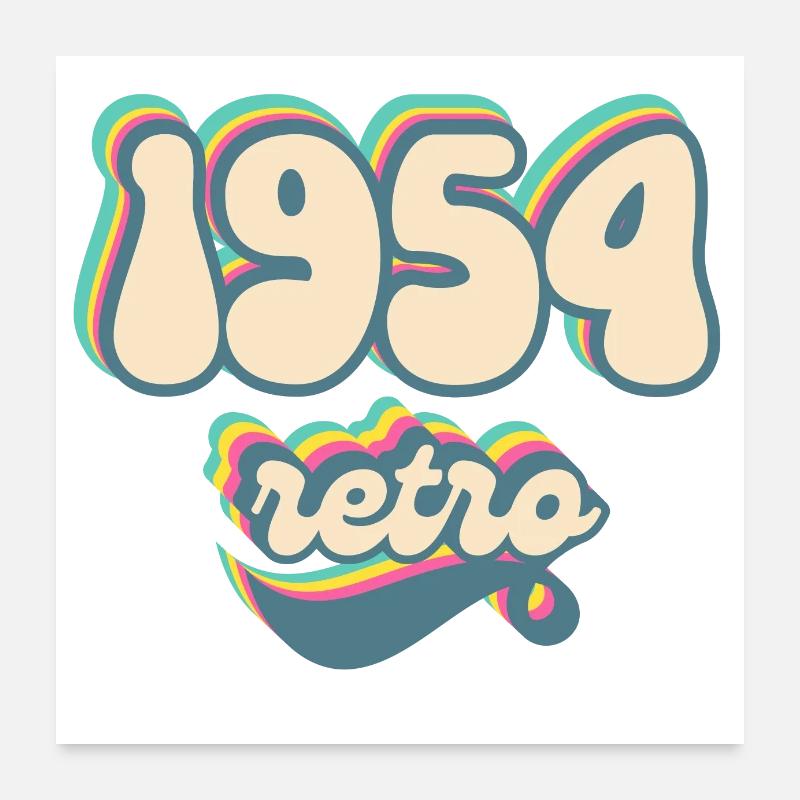 1954 retro idée cadeau Poster 60 x 60 cm