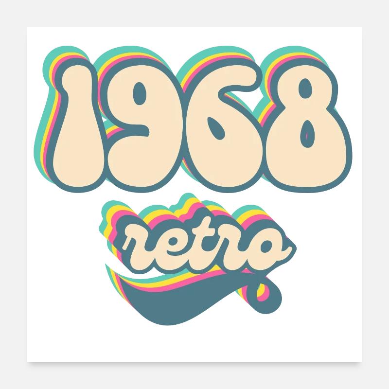 1968 Retro Geschenkidee Poster 60x60 cm