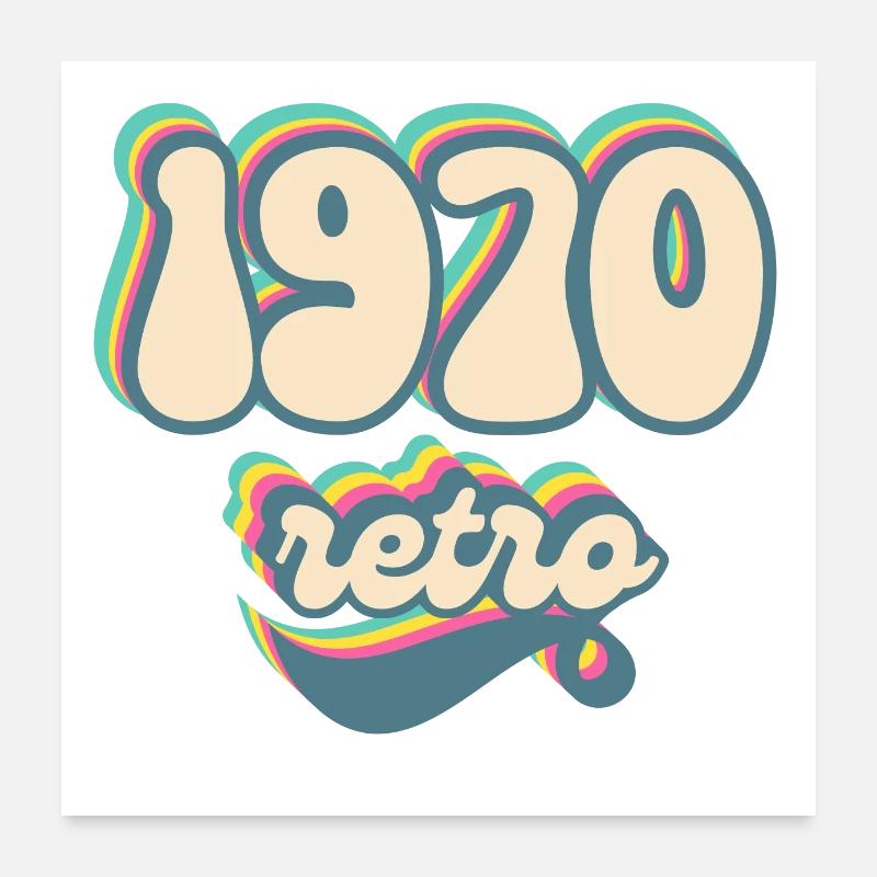 1970 retro idée cadeau Poster 60 x 60 cm