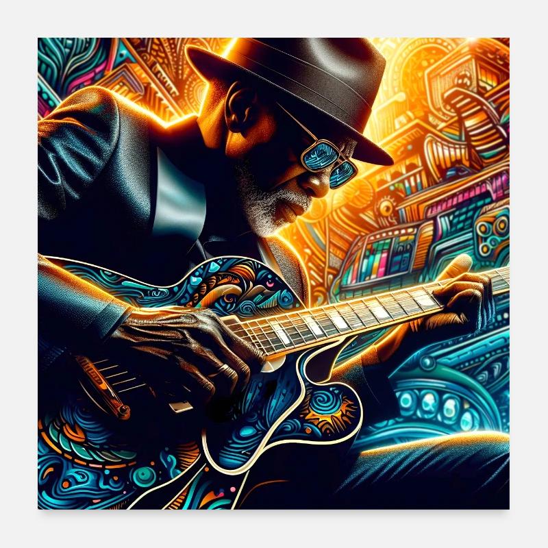 Bluesman Poster 60x60 cm