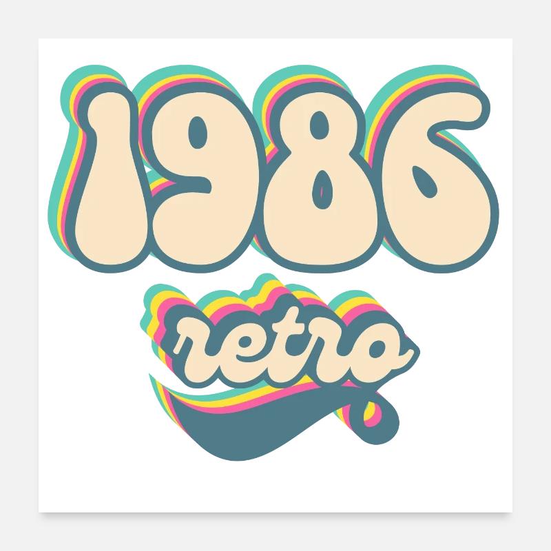 1986 Retro Geschenkidee Poster 60x60 cm