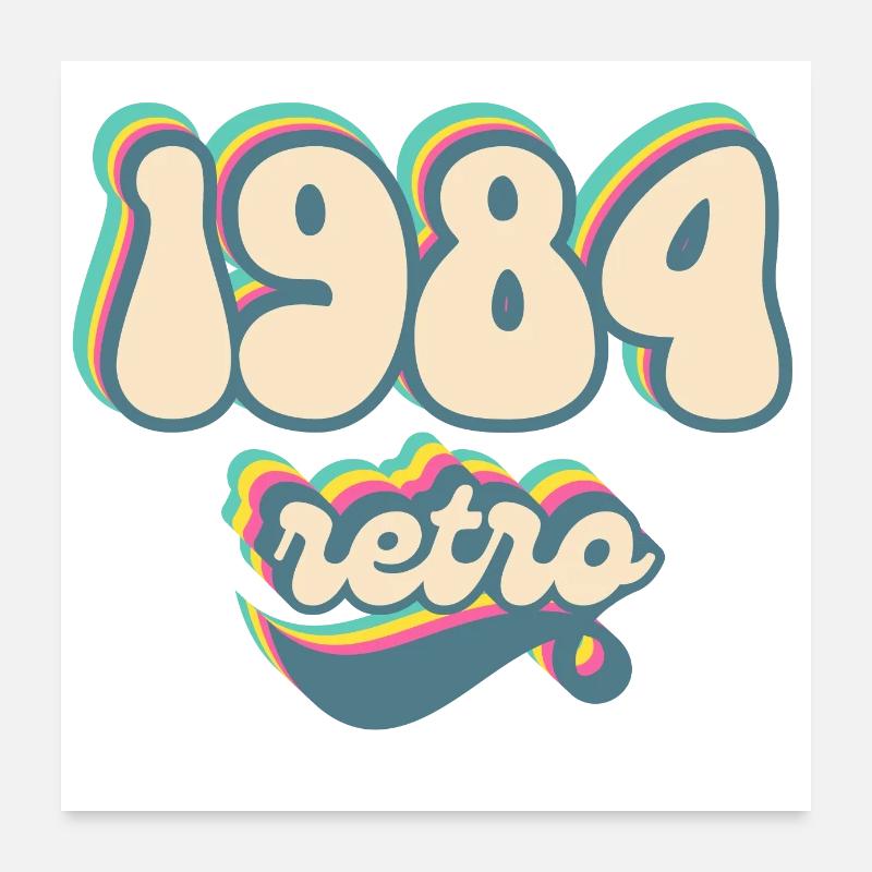 1984 retro idée cadeau Poster 60 x 60 cm