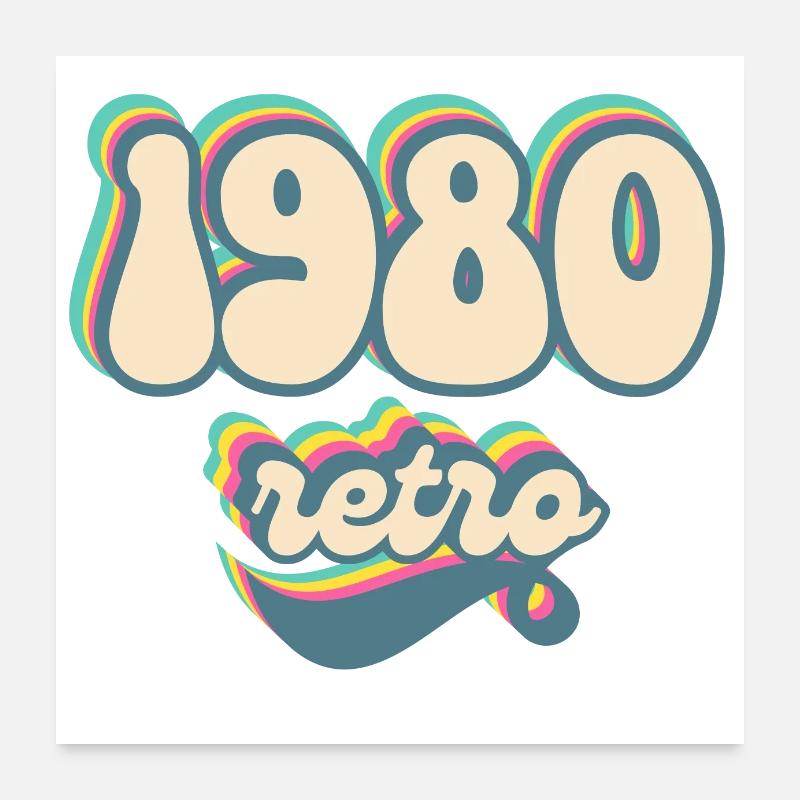 1980 retro idée cadeau Poster 60 x 60 cm