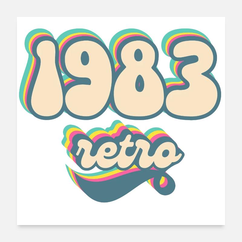 1983 retro idée cadeau Poster 60 x 60 cm