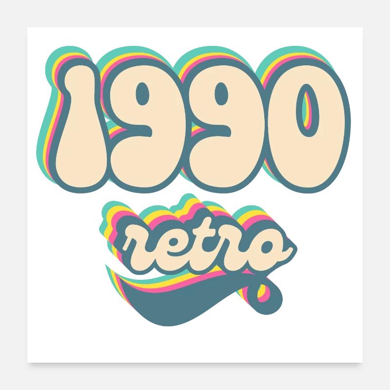 1990 Retro Geschenkidee Poster 60x60 cm