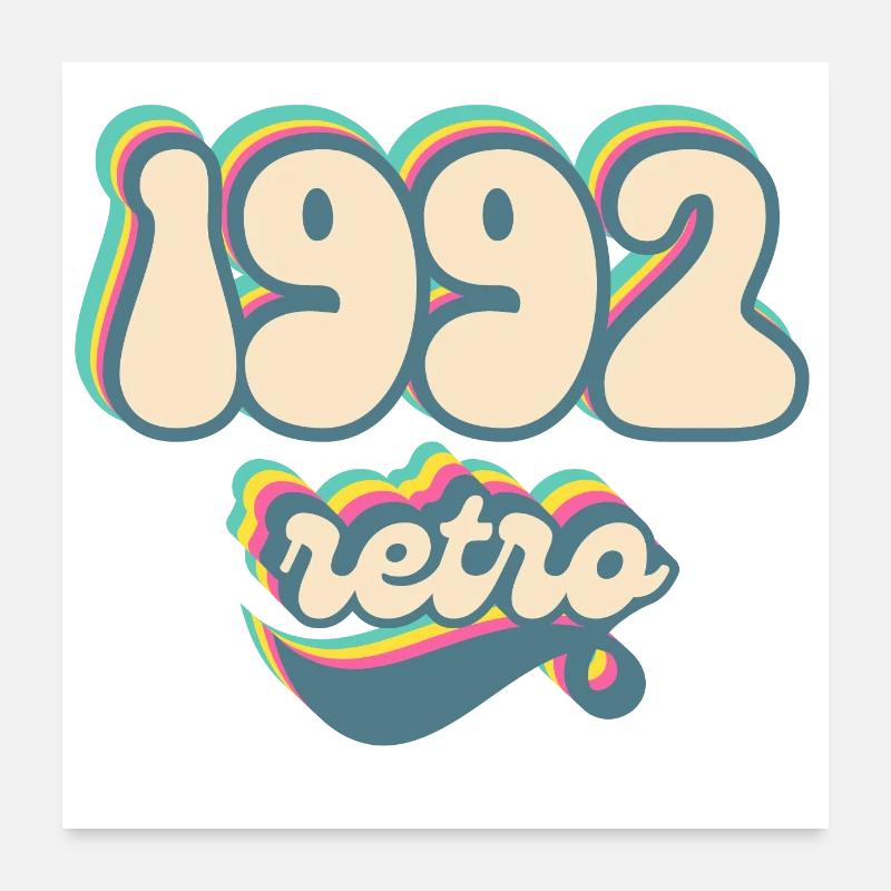 1992 Retro Gift Idea Poster 24" x 24" (60x60 cm)