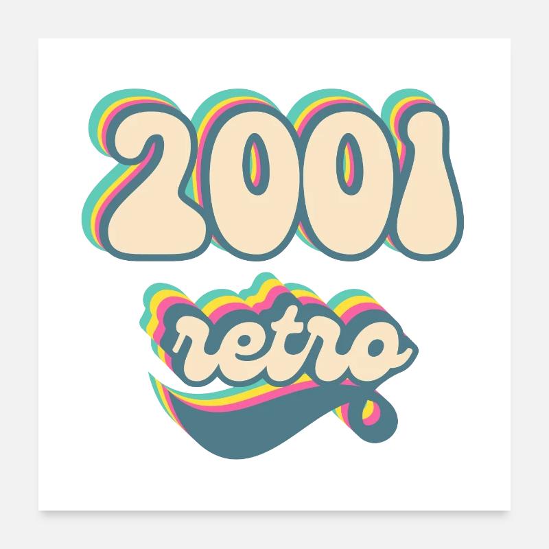 2001 retro idée cadeau - Poster 60 x 60 cm - blanc