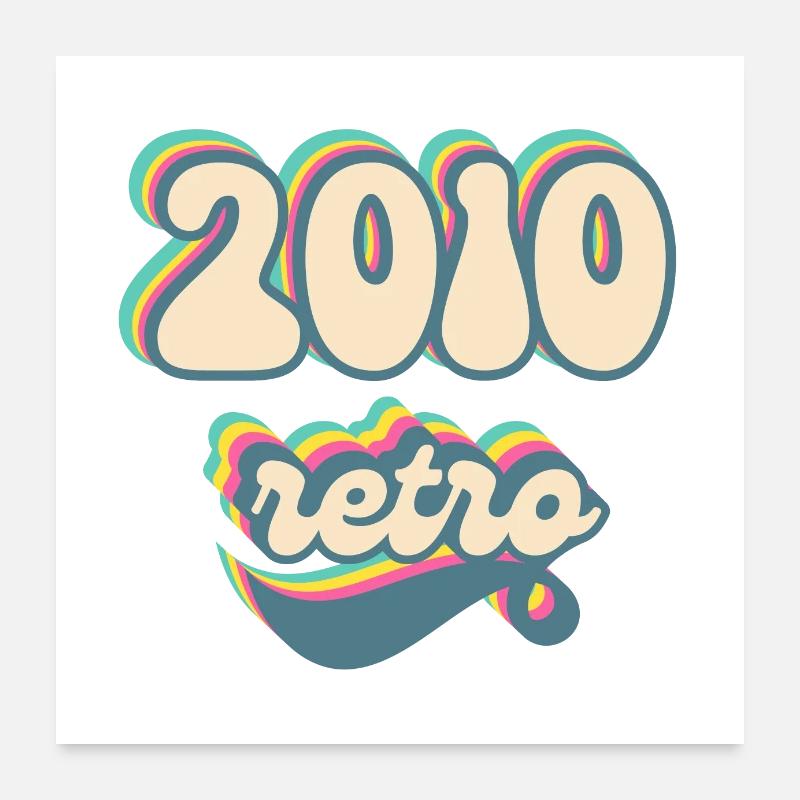 2010 retro idée cadeau Poster 60 x 60 cm
