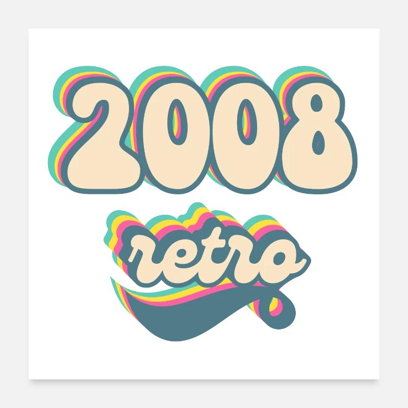 2008 retro idée cadeau Poster 60 x 60 cm
