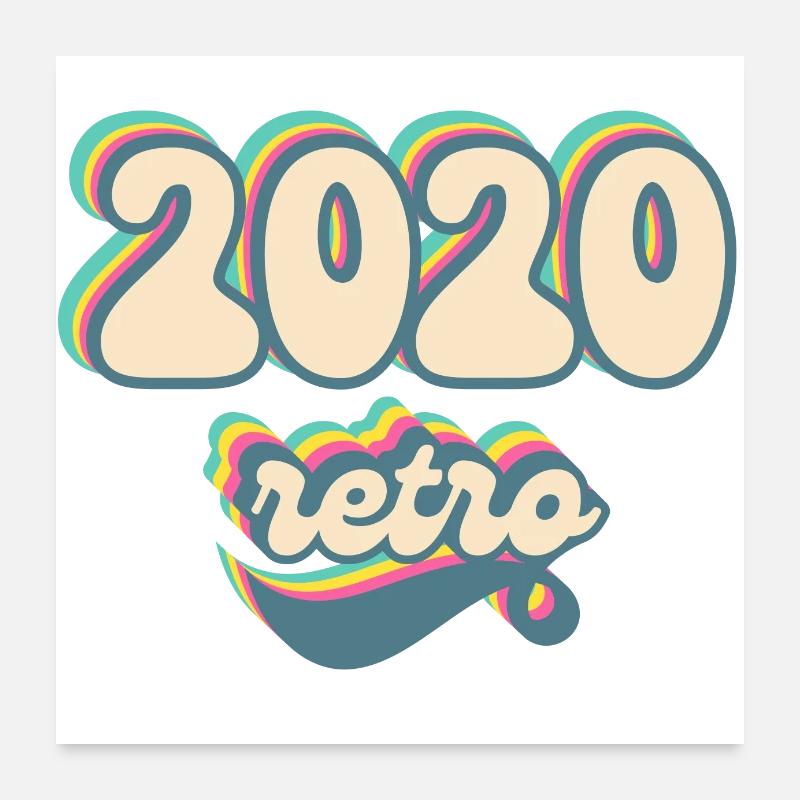 2020 retro idée cadeau Poster 60 x 60 cm
