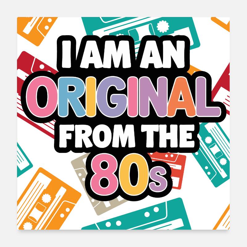 80s Music Cassette Cool Original Birthday Poster 24" x 24" (60x60 cm)