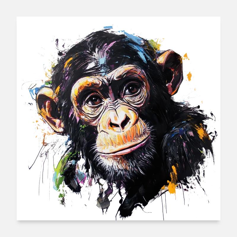 Der Schimpanse – Unser nächster Verwandter Poster 60x60 cm