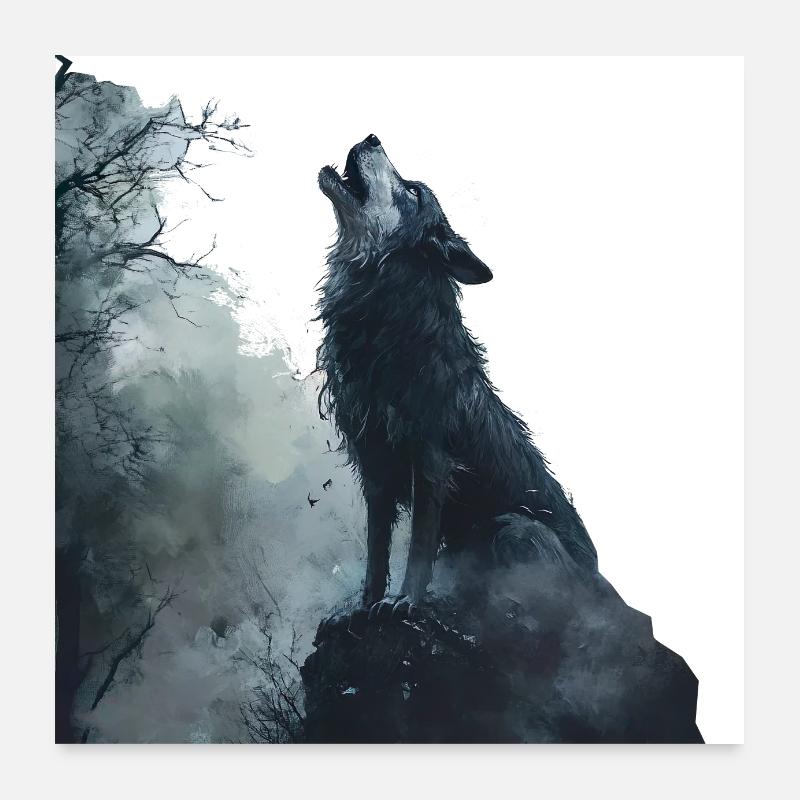 Wer hat Angst vom bösen Wolf? Poster 60x60 cm