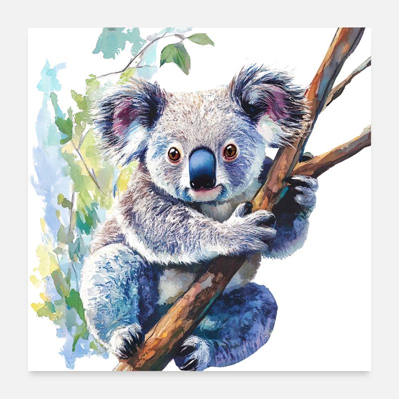 L’ours koala a l’air mignon Poster 60 x 60 cm