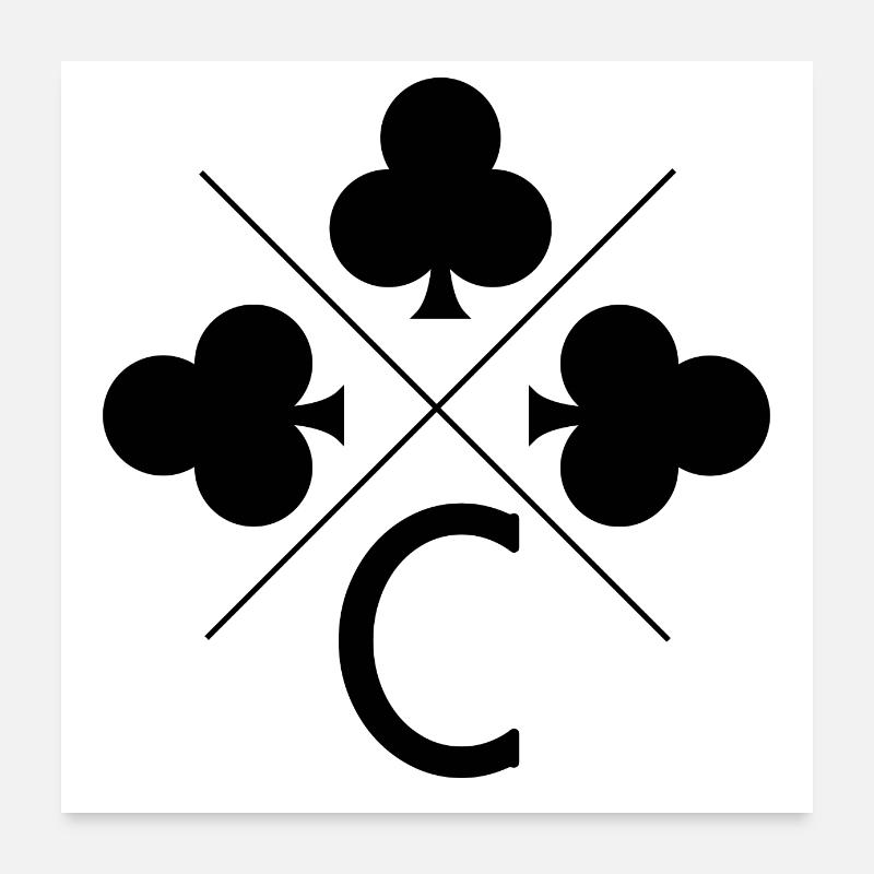 Letter c lucky clover Poster 24" x 24" (60x60 cm)