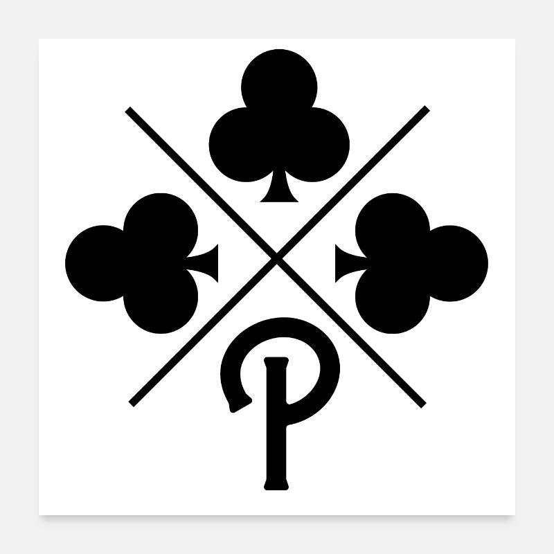 Glücksklee-Brief Poster 60x60 cm