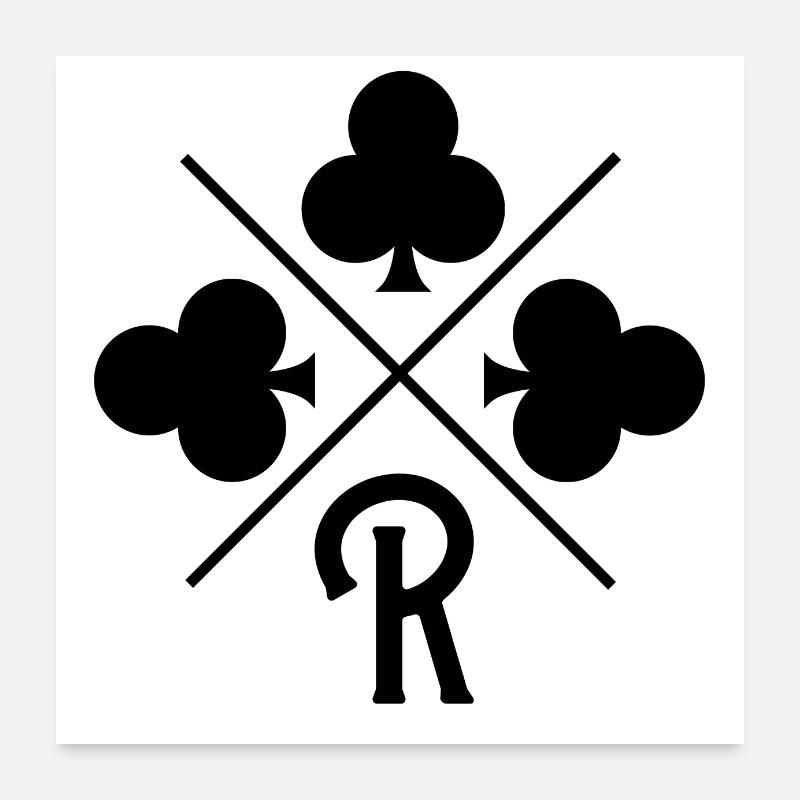 Letter r lucky clover Poster 24" x 24" (60x60 cm)