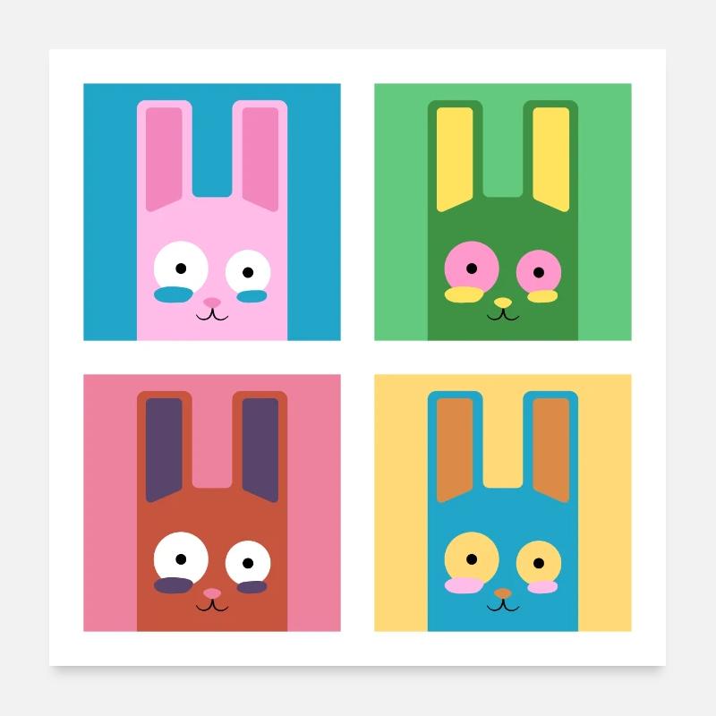 Gefrierhase Pop Art Poster 60x60 cm