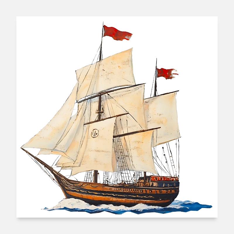 Under white sail towards the evening sun Poster 24" x 24" (60x60 cm)