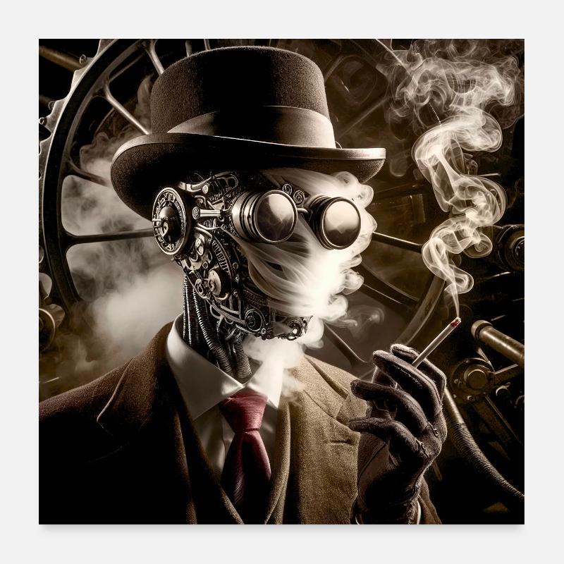 Unsichtbarer Mann Steampunk Poster 60x60 cm