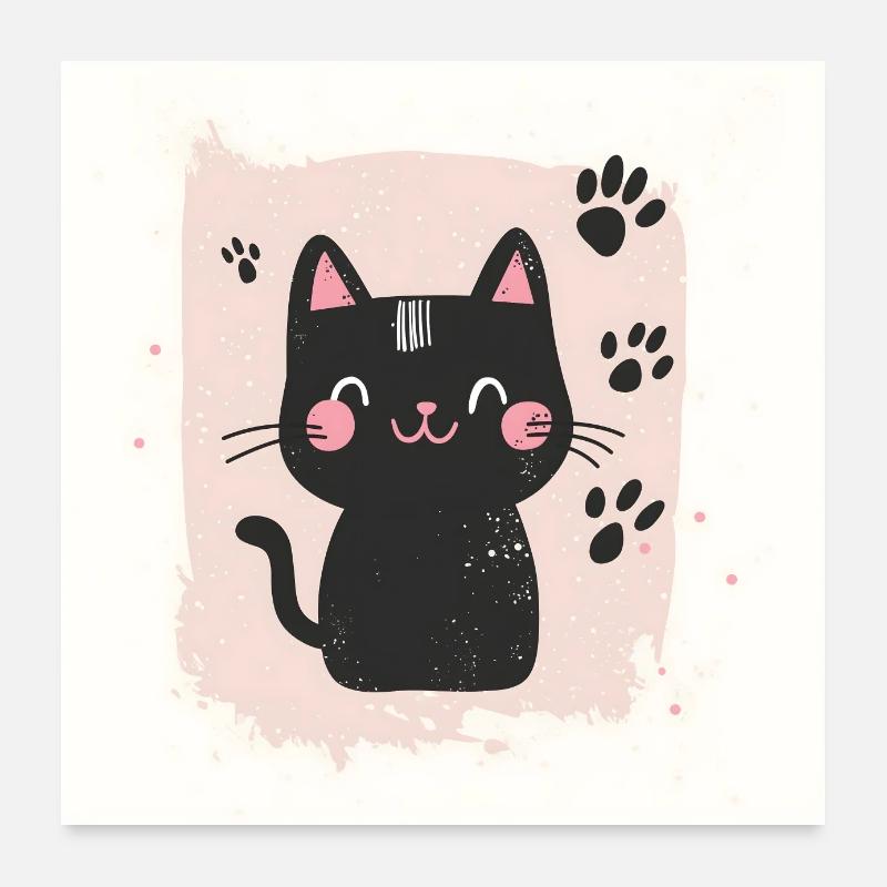 POD Chat empreinte 4 Poster 60 x 60 cm