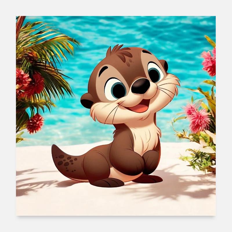 Otter 8 Poster 60x60 cm