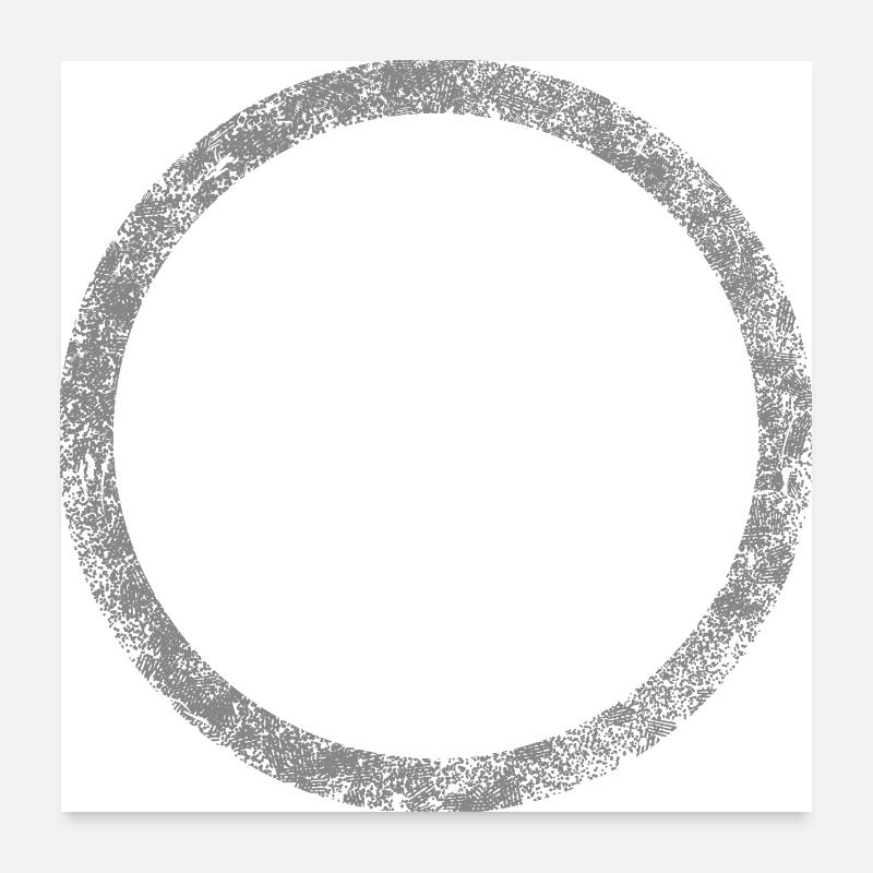 Kreis - Rahmen (leer) GRAU Poster 60x60 cm