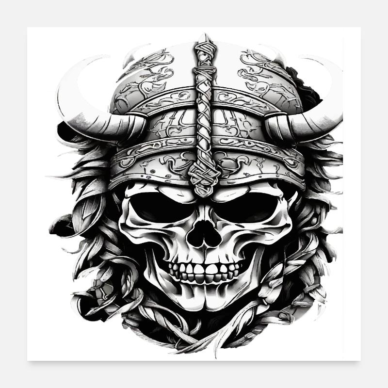 Wikinger Schädel Poster 60x60 cm