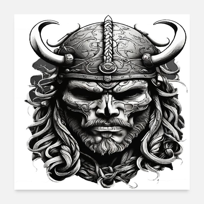 Wikinger Schädel Poster 60x60 cm