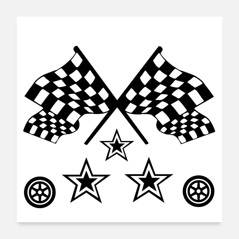 Voiture - Poster 60 x 60 cm - blanc
