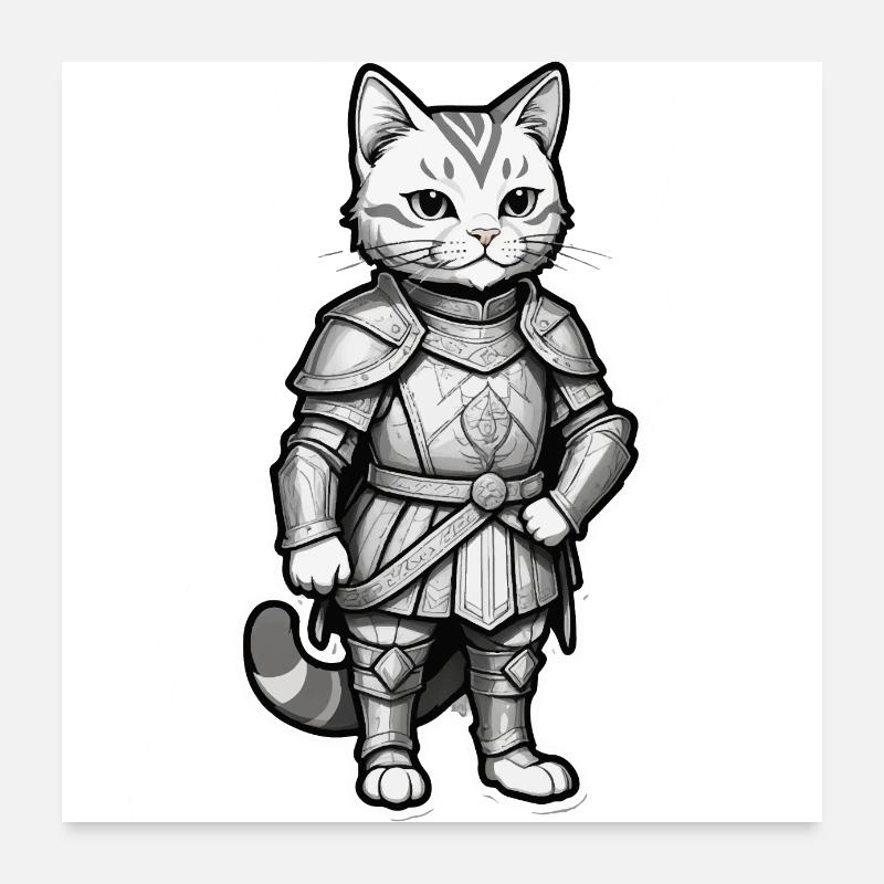 Cat Knight Poster 24" x 24" (60x60 cm)