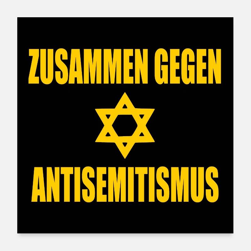 zusammen gegen antisemitismus Poster 60x60 cm