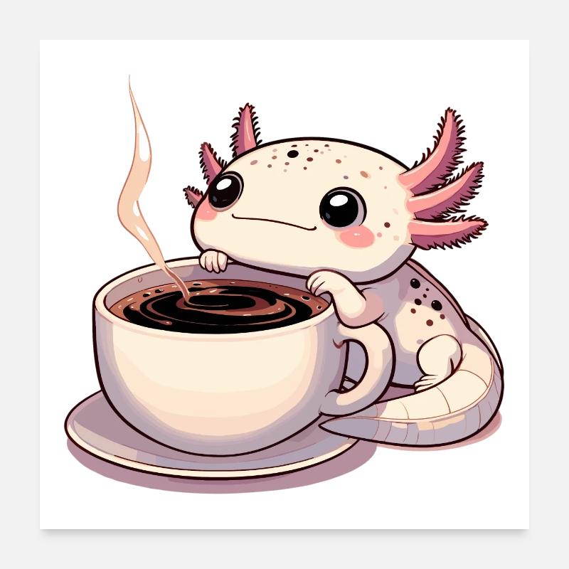 Axolotl Large Mug Coffee Gift Poster 24" x 24" (60x60 cm)