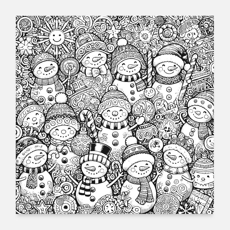 Schneemann Poster 60x60 cm