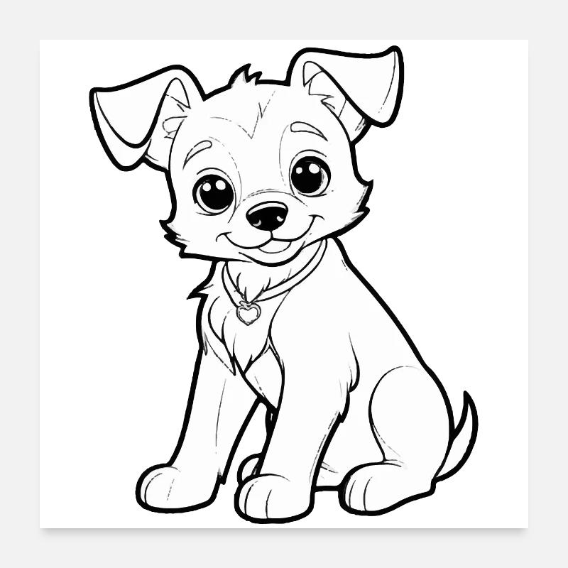 Hund Comic Lustieg Poster 60x60 cm
