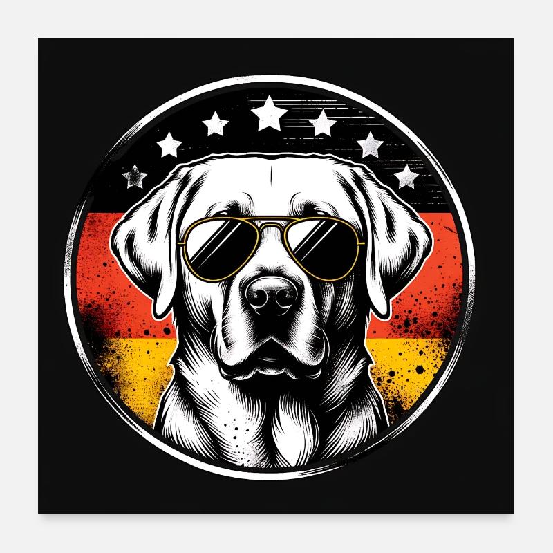 Labrador Retriever Lab with Sunglasses Poster 24" x 24" (60x60 cm)