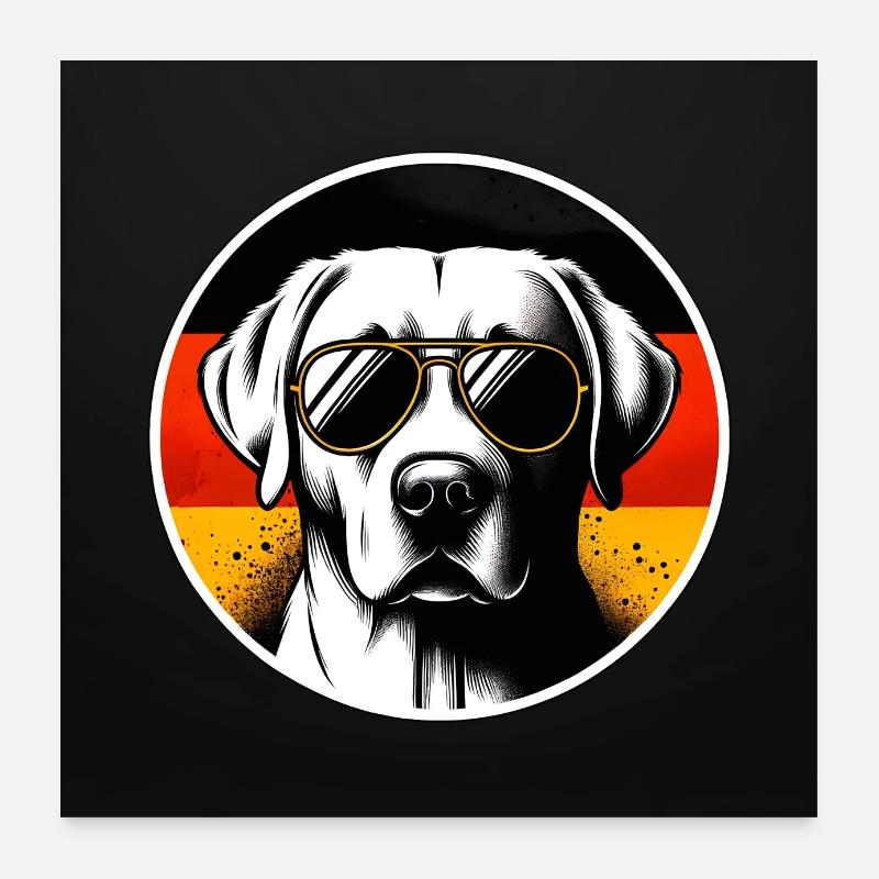Labrador Retriever Lab avec lunettes de soleil Poster 60 x 60 cm