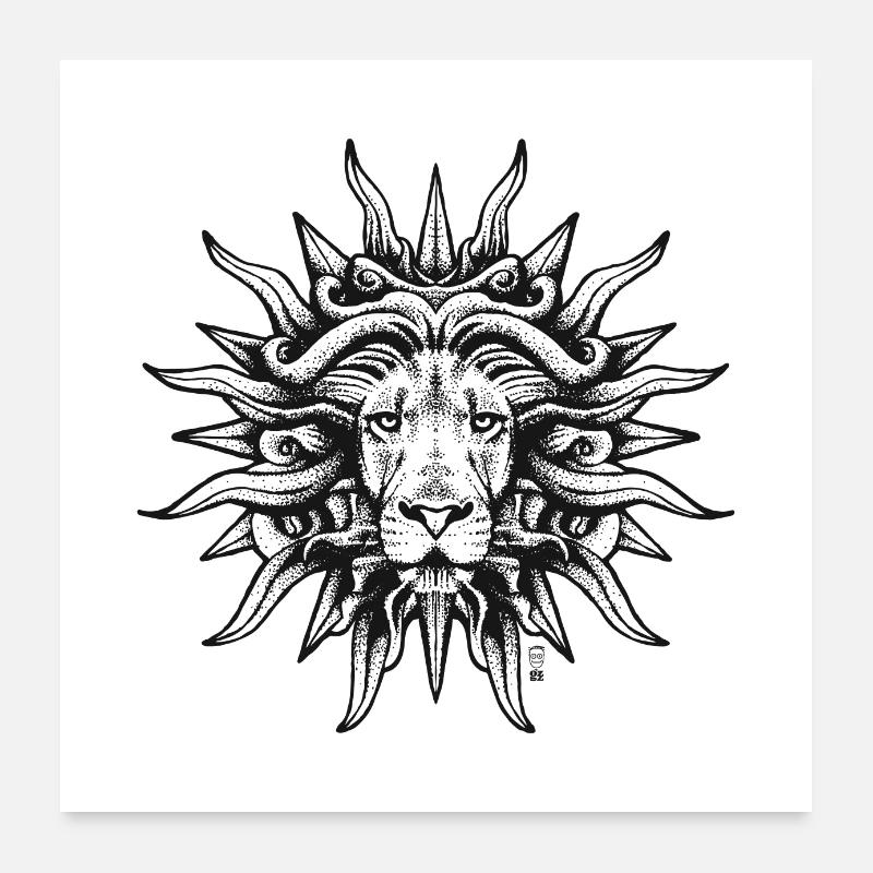 Löwe Sonne Poster 60x60 cm