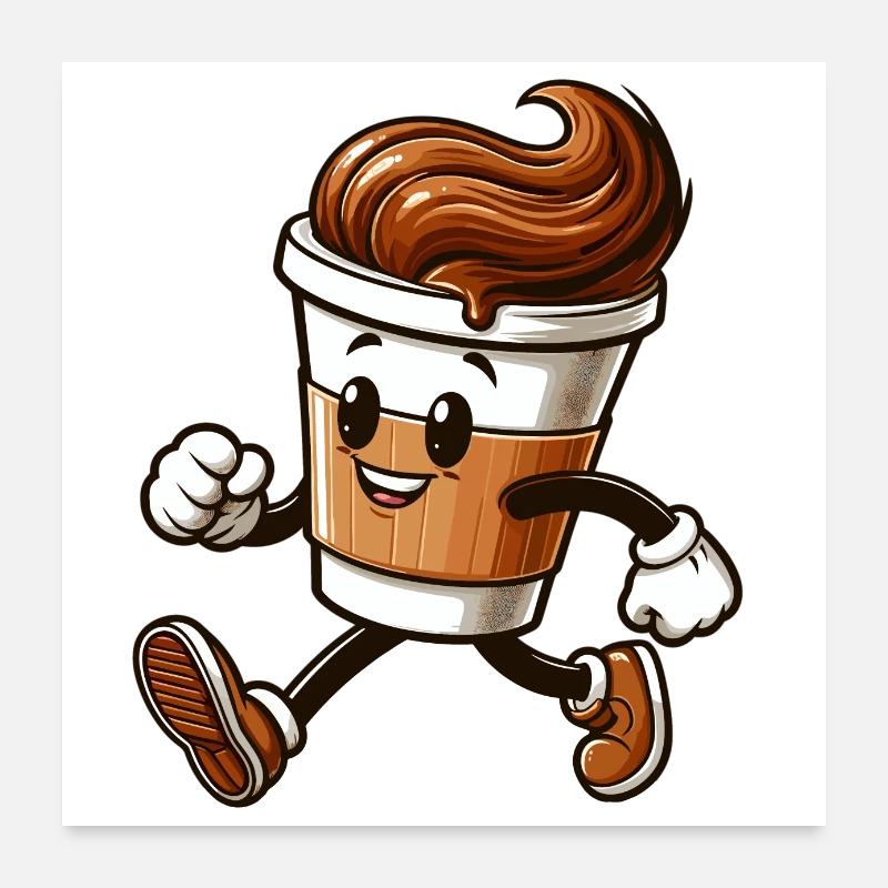 Coffee Mug Coffee Mug Running Gift Poster 24" x 24" (60x60 cm)