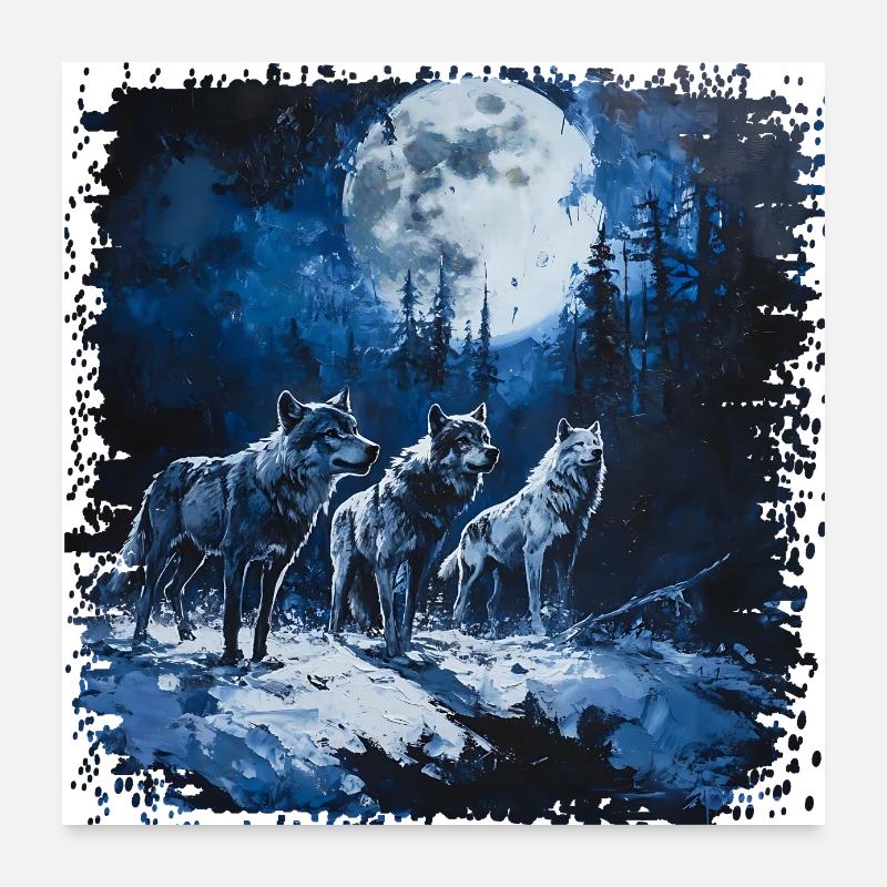 Das Märchen vor dem bösen Wolf ? Poster 60x60 cm