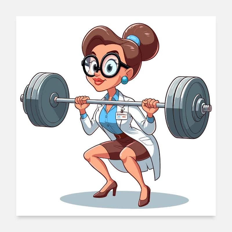 Intelligence Training Funny Gym Woman Gift Poster 24" x 24" (60x60 cm)